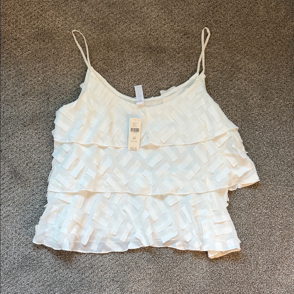 NWT Elegant White Layered Women's Top